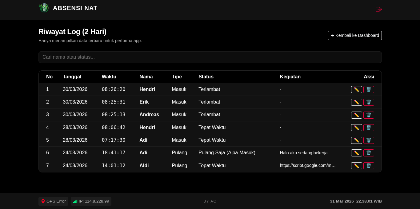 Absensi — Sistem Kehadiran Berbasis GPS & Validation IP screenshot 3